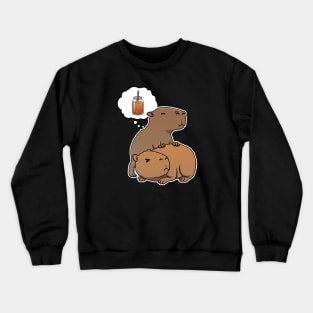 Capybara thirsty for Iced Tea Crewneck Sweatshirt